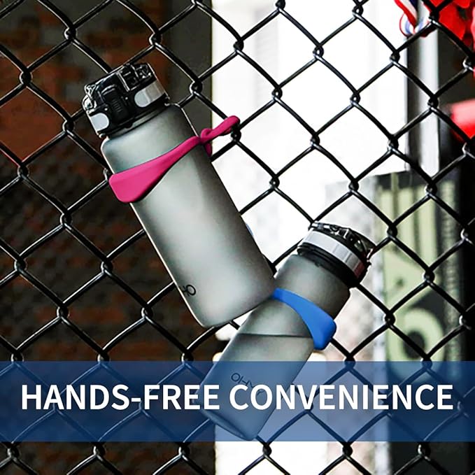 Neo Magnetic Silicone Ring Strap for Water Bottle - Water Tumbler Strap Versatile Sports Bottle Ring - Water Bottle Carrier Strap for Gym, Backpack, Belt, Hiking, Outdoors & More (Sky Blue)