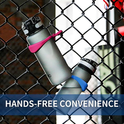 Neo Magnetic Silicone Ring Strap for Water Bottle - Water Tumbler Strap Versatile Sports Bottle Ring - Water Bottle Carrier Strap for Gym, Backpack, Belt, Hiking, Outdoors & More (Sky Blue)