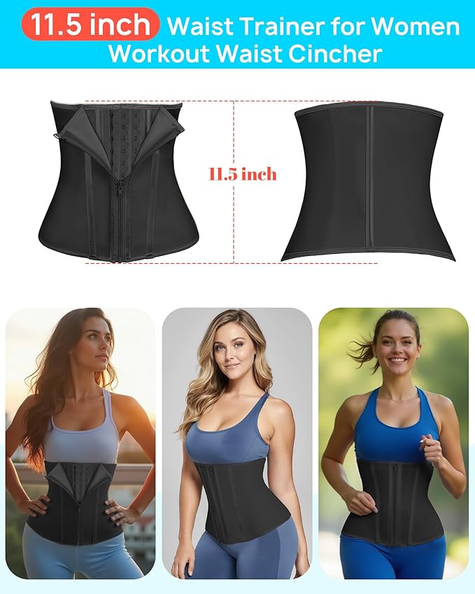 Short Torso Waist Trainer for Women Lower Belly Fat, Workout Fajas Colombianas Waist Cincher Corset