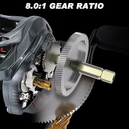 One Bass Fishing Rod and Reel Combo, IM7 Graphite 2 Pc Blank Baitcasting Combo, Spinning Rod with Super Polymer Handle