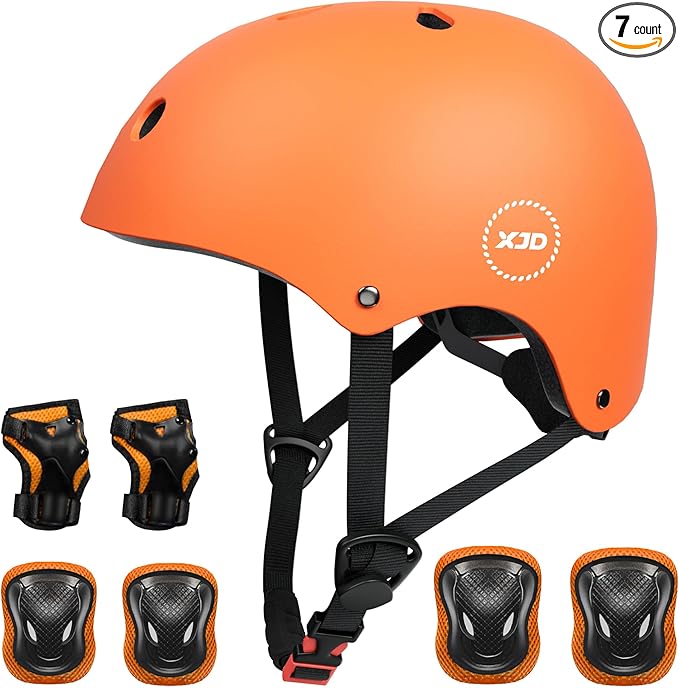 XJD Kids Bike Helmet,Multi-Sport Protective Gear Set for 3-5-8-14 Years Boys Girls with Knee and Elbow Pads Wrist Guards fit Roller Skates,Cycling,Skateboarding,Christmas Birthday Gifts for Kids