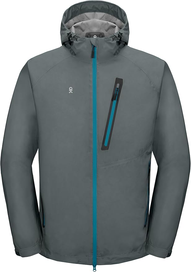 Little Donkey Andy Men's Waterproof Rain Jacket Outdoor Lightweight Rain Shell Coat for Hiking,Golf,Travel