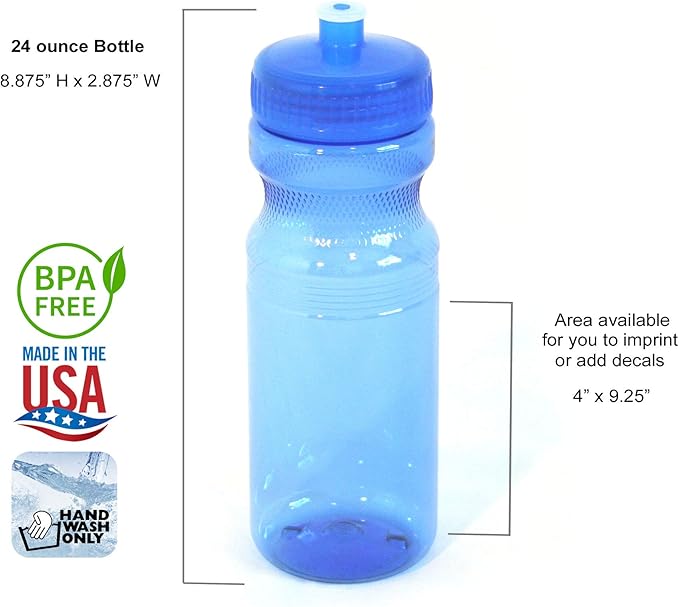 Rolling Sands BPA-Free 24 Ounce Water Bottles, 3 Pack, Made in USA