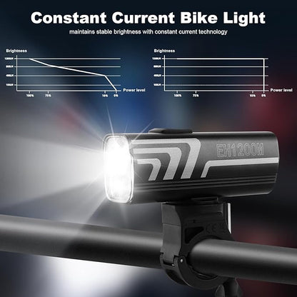 Bike Light for Night Light 1200 Lumens, 4500mAh Battery Bicycle Headlight LED Front Light with Ambient Light Sensing High Beam Low Beam for Men Women Kids Road Mountain Cycling