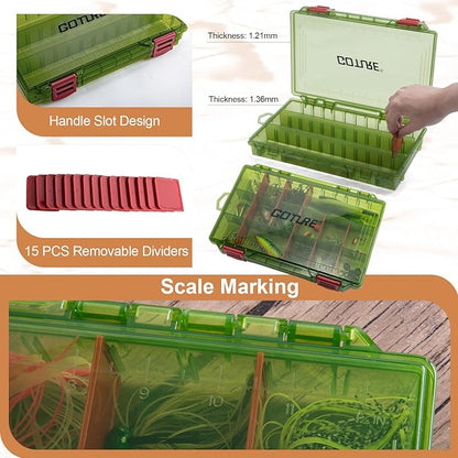 Goture Fishing Backpack with 4 Tackle Boxes, 53L 600D Water-Resistant Tackle Backpack with Cooler,Rod Holders, 8 Lure Pockets, Rain Cover, Large Fishing Bag Storage Gear Tackle Bag for Camping Hiking