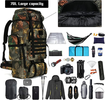 Hiking Backpack for Men 70L/100L Camping Backpack Military Rucksack Molle 3 Days Assault Pack for Climbing