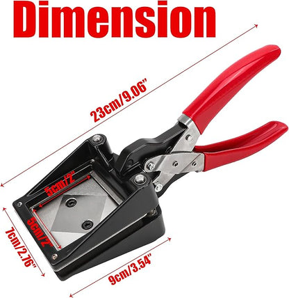 Professional 50×50mm (2''x2'') Square Photo Cutter, Handheld Metal Die Punch Tool for Paper, Business Cards, Crafts, DIY Projects Cutting, Hardened Steel Blade Heavy-Duty, Office & Family Use