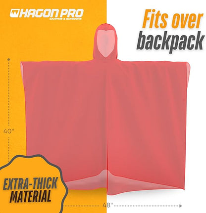 Hagon PRO Disposable Rain Ponchos for Adults (5 Pack)