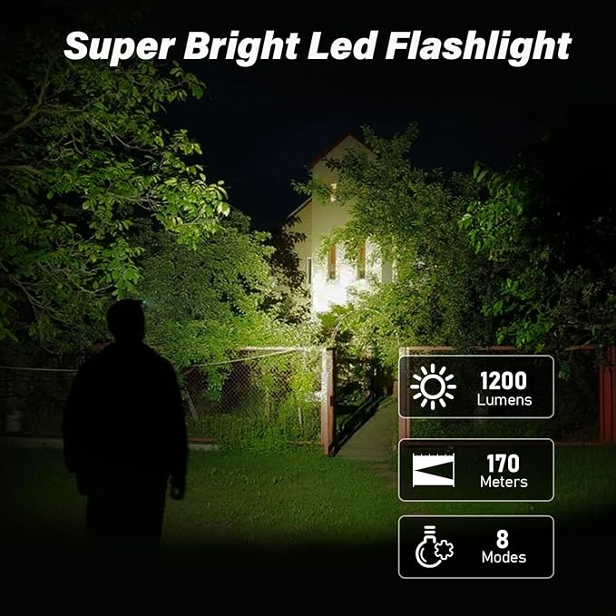 Sofirn SP31 V3.0 Pocket Flashlight Rechargeable, 1200 High Lumen Tactical Flashlight with Powerful LED, Dual Switches and Buck Constant Current Circuit for Home, Emergency, Heavy Duty ( Green)