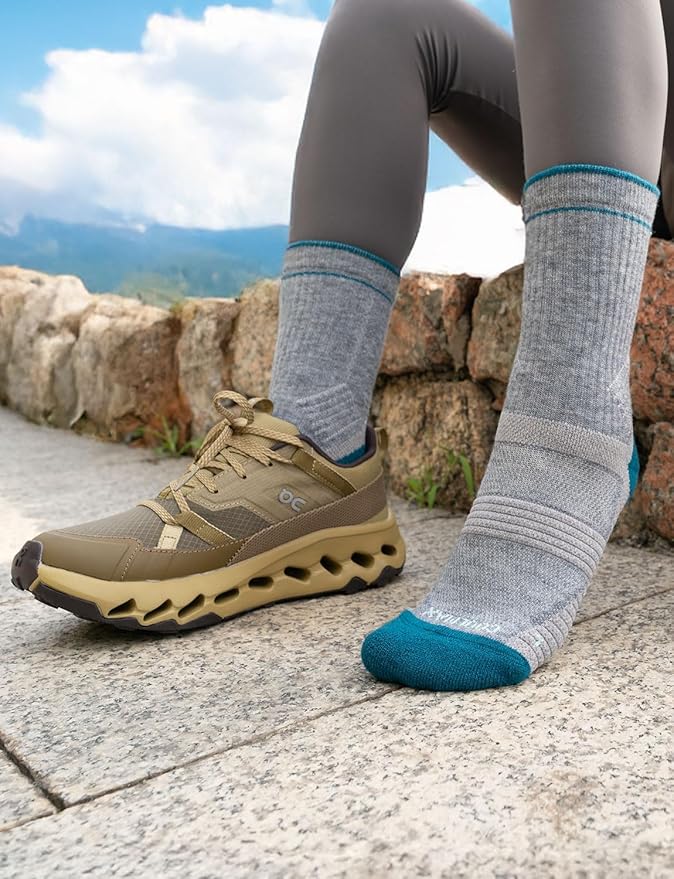 Merino Wool seamless Hiking Socks Moisture Wicking Anti-Blister Breathable Cushioned Compression Womens