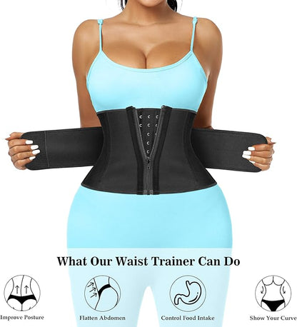 Short Torso Waist Trainer for Women Lower Belly Fat, Workout Fajas Colombianas Waist Cincher Corset