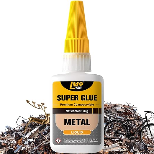 Metal Super Glue Liquid, Clear Instant Cyanoacrylate Adhesive for Metal Repair, All Purpose CA Glue for Shoe Ceramic Repair Plastic Leather Glass Wood Steel Pottery Porcelain Fletching Waterproof