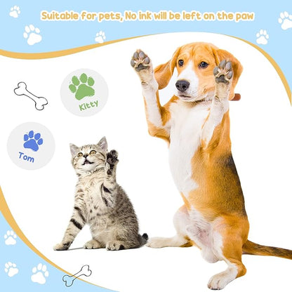 TaoBary 6 Pcs Baby Hand and Footprint Kit Clean Touch Ink Pad Non Toxic Inkless Infant Hand Foot Stamp Pet Paw Print with 12 Cards for Newborn Keepsake, Dog Nose & Paw Print Kit Memory Gift (Large)