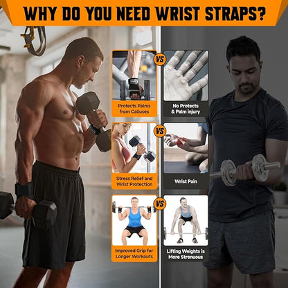 COFIT Wrist Straps for Weightlifting, Workout Wrist Wraps with Dual-Layer Oxford Leather, Enhanced Grip for Optimal Hand and Wrist Protection, Gym Lifting Straps for Deadlift and Powerlifting
