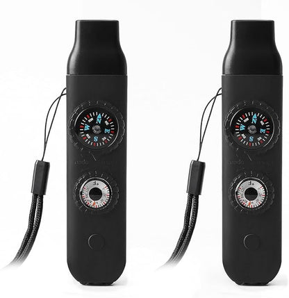 Emergency Survival Safety Whistle，Whistle for Kids with Lanyard,Compass,Thermometer,Ideal for Kayaking, Boating, Hiking, Camping, Climbing