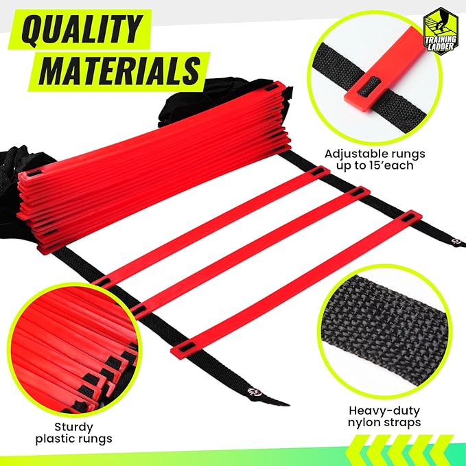 Teenitor Agility Ladder Speed Ladder Training Ladder for Soccer, Speed, Football Fitness Feet Training Carry Bag Agility Training Equipment 13 rungs, 23 feet