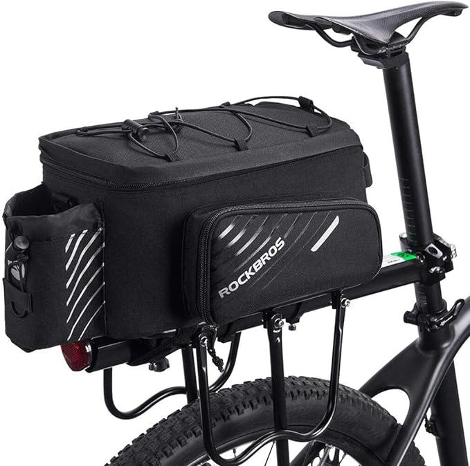 ROCKBROS Bike Rack Bag Bicycle Bag Trunk Rear Rack Bag Bike Panniers Bike Accessories Basket Storage Luggage Saddle Shoulder Bag 13L for E bike, Bicycle With Rain Cover Biking Accessories Gear