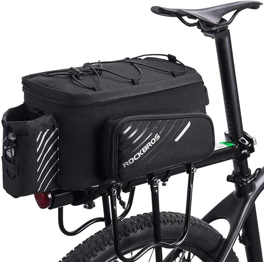 ROCKBROS Bike Rack Bag Bicycle Bag Trunk Rear Rack Bag Bike Panniers Bike Accessories Basket Storage Luggage Saddle Shoulder Bag 13L for E bike, Bicycle With Rain Cover Biking Accessories Gear