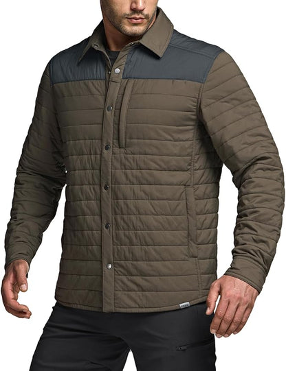 CQR Men's Lightweight Insulated Jacket, Windproof Packable Water Resistant Warm Active Coat for Hiking Work Outdoor Tactical