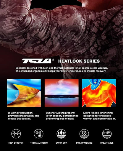 TSLA Men's Thermal Long Sleeve Compression Shirts, Athletic Base Layer Top, Winter Gear Running T-Shirt