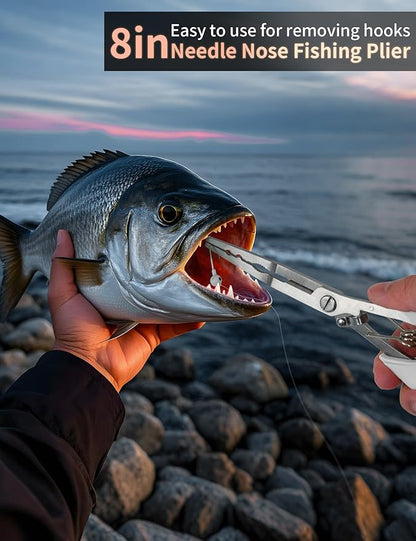 Fishing Gear,Hook Remover Fishing Pliers,Stainless Steel Fishing Tools,Multitool for Saltwater Freshwater