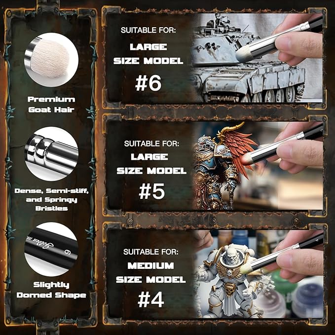 Golden Maple Dry Brush Miniature Painting, 18PC Miniature Paint Brushes Model Brushes Micro Detail Paint Brush Set, Fine Detailing for Acrylics, Watercolors, Models, Figurine