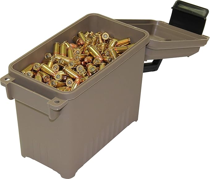 MTM AC5C 5-Can Ammo Crate Mini, Convenient size, Store 650 rounds of 9mm bulk ammo, Stackable, easy carry and transport of multi-caliber ammo, Rugged tactical carrying crate