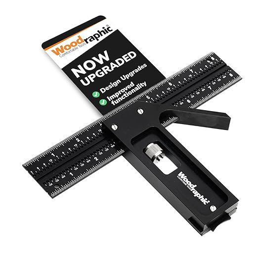 Upgraded Precision Square for Woodworking – 8 Inch Triangle Ruler with Side Scale | CNC-Machined Aluminum Layout Tool | 90 Degree Right Angle Framing & Marking Square