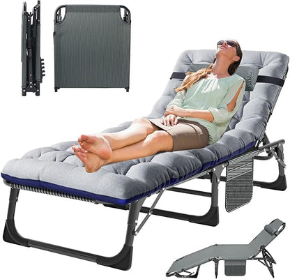 MOPHOTO 5-Position Folding Lounge Chair, Portable Outdoor Chaise Lounge for Sun Tanning, Perfect for Pool, Beach, Patio
