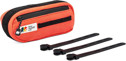 Waxed Canvas Frame Bag – Waterproof Zippers, Dual Storage Compartments, Adjustable Straps – Fits All Frame Sizes, Perfect for Cycling, Commuting, and Adventure Rides (Red/Orange)