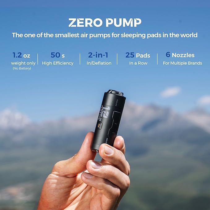 FLEXTAILGEAR Zero Pump Air Pump for Inflatables, 1.2 oz Ultra-Mini Electric air Pump Portable Air Mattress Pump, Rechargeable Air Pump for Pool Floats Air Bed Air Mattress