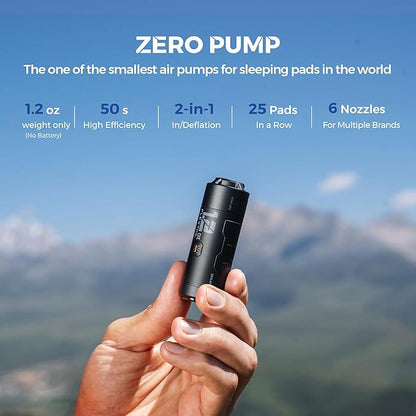 FLEXTAILGEAR Zero Pump Air Pump for Inflatables, 1.2 oz Ultra-Mini Electric air Pump Portable Air Mattress Pump, Rechargeable Air Pump for Pool Floats Air Bed Air Mattress