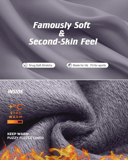 CL convallaria Long Johns Thermal Underwear for Men Soft Fleece Lined Base Layer Cold Weather Top Bottom Gift Set