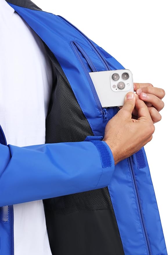 Little Donkey Andy Men's Waterproof Rain Jacket Outdoor Lightweight Rain Shell Coat for Hiking,Golf,Travel