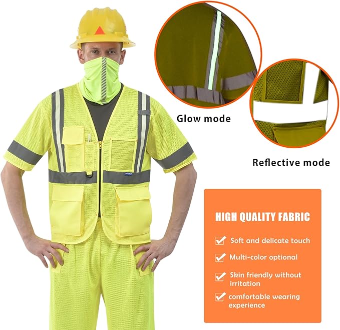 A-SAFETY High Visibility Reflective Safety Vest Customize Logo (XS-8XL)