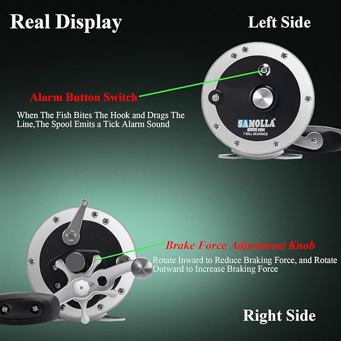 Deep Sea Fishing Reels 44-66Lb Max Drag for Saltwater or Freshwater Ocean Conventional Reel Saltwater Fishing Reel for Tuna Sailfish Swordfish