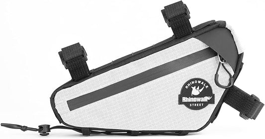 Rhinowalk Bicycle Triangle Bag Cosmopolis Series Lightweight Urban Bike Frame Bag Pack Under Top Tube Pouch Cycling Accessories(White)