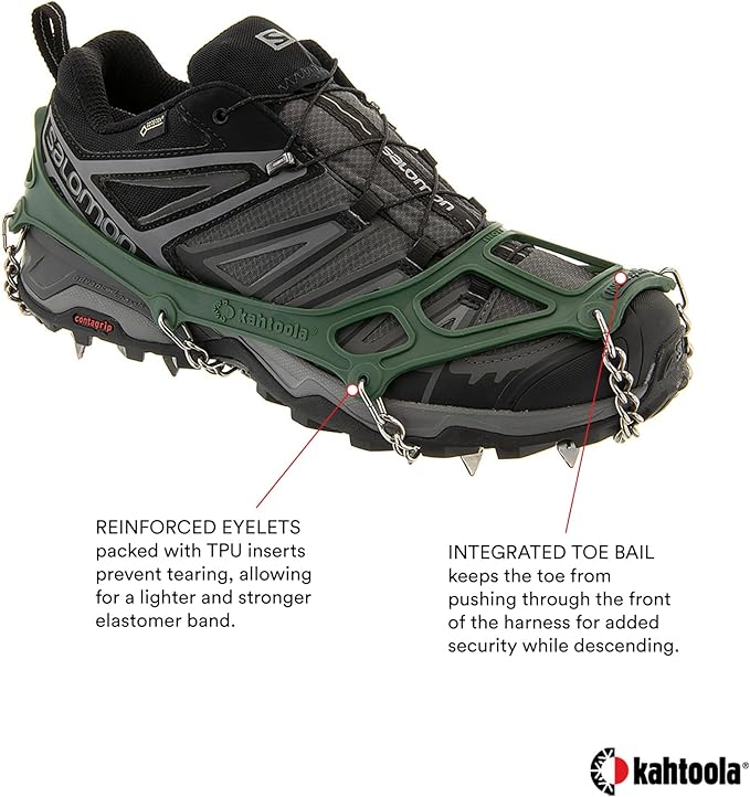 Kahtoola MICROspikes Footwear Traction for Winter Trail Hiking & Ice Mountaineering