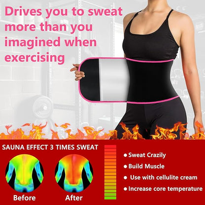 MORECOO Waist Trainer for Women/Men, Waist Sweat Band, Stomach Wrap, Belly Band Sweat Belt, Body Shaper Belt