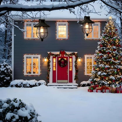 2 Pack Solar Lanterns Outdoor Waterproof Hanging Solar Lights with Vintage Metal Warm White Light Edison Bulb Design, Decorate for Garden Yard Porch and Christmas(Black)