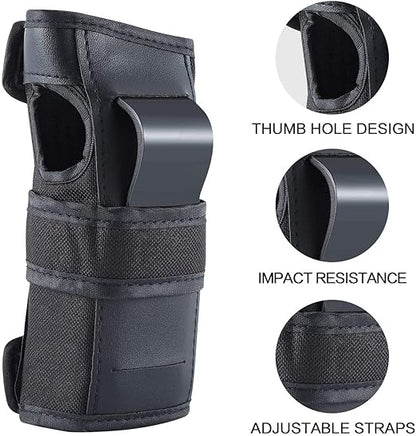 Adult Knee Pads Elbow Pads Wrist Guards for Adult Kids 6 in 1 Protective Gear Set for Skateboarding Biking Roller Skating Cycling Outdoor Sports Black L