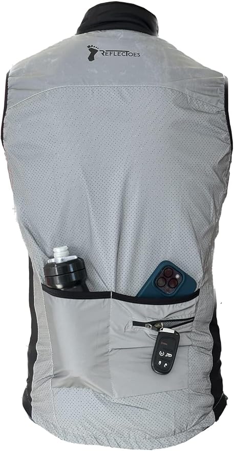 ReflecToes Reflective Safety Vest for Night Visibility – Hi Vis Running & Cycling Gilet – Lightweight, Breathable Outer Layer