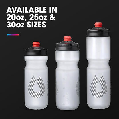 HydraPak Breakaway Surge Lightweight Bike Water Bottle 2-Pack (20oz, 25oz, 30oz) - High Flow, Cycling & Sports Squeeze Bottle