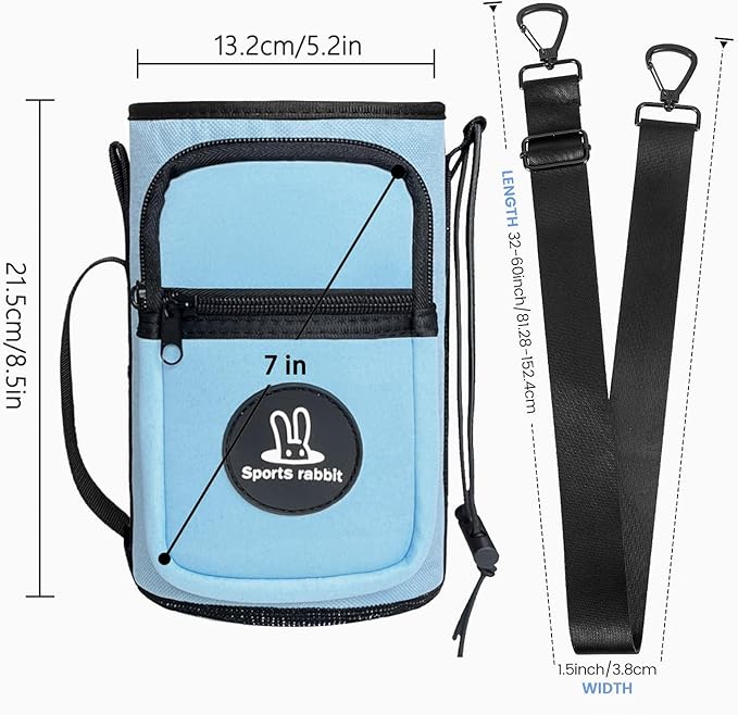 Sports rabbit Universal Water Bottle Holder – Durable Oxford & Neoprene Hybrid Design Compatible with Stanley 30/40oz Handled & 64/87oz Straight Tumblers, Adjustable Strap for Gym, Travel, Outdoors