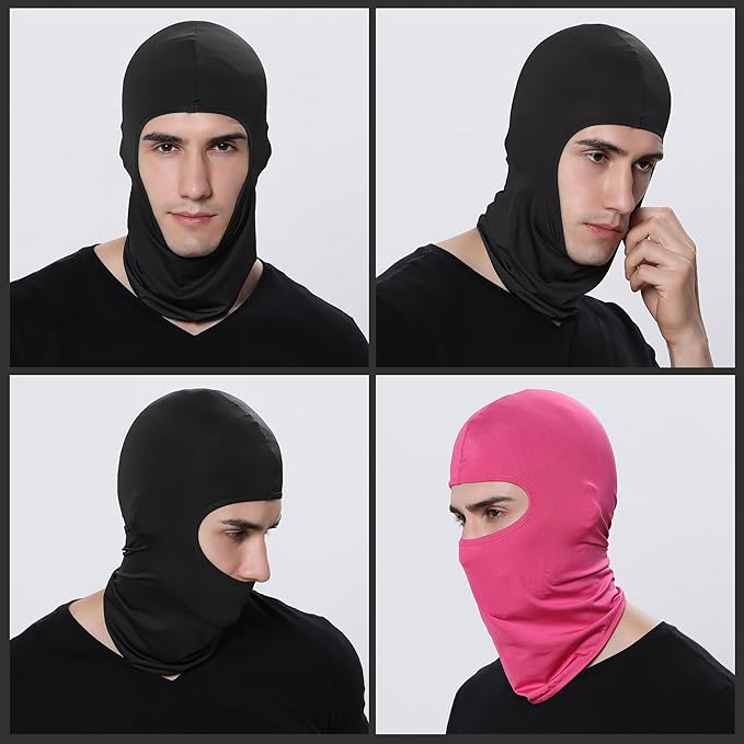 Pukavt 2 Pack 3 Hole Winter Knitted Mask, Full Face Cover Ski Mask Warm Balaclava for Skiing, Motorcycle, Snowboard