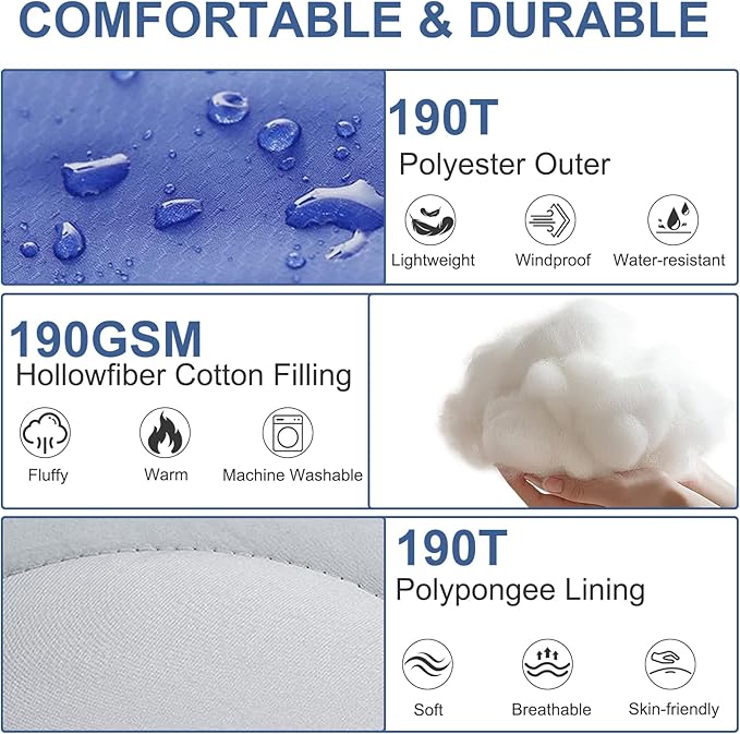 oaskys Egg-Shaped Sleeping Bag for Adults - All Season Warm & Cool Weather - Lightweight Waterproof for Adults Kids - Compact Camping Essentials Gear Accessories Hiking Sleep