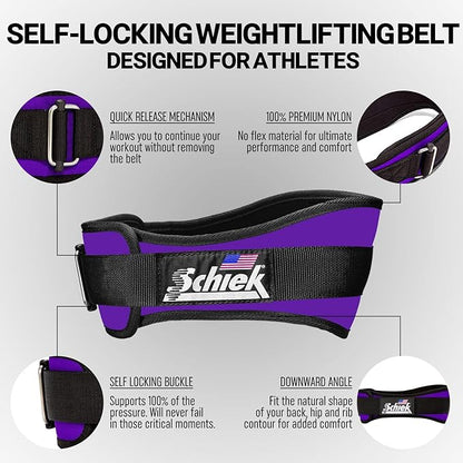 Schiek Sports Model 2004 Nylon 4 3/4" Weight Lifting Belt - Black