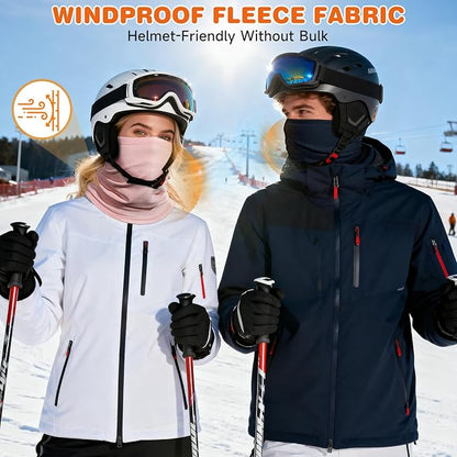 Winter Neck Warmer Gaiter: 2 Pack Thermal Face Cover for Men Women Windproof Fleece Ski Mask for Running Skiing