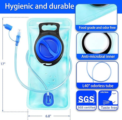 Hydration Bladder, 1.5-2-3L Water Bladder for Hiking Backpack, BPA-Free Leak Proof Water Reservoir Storage Bag, Water Pouch Hydration Pack for Camping Cycling Running