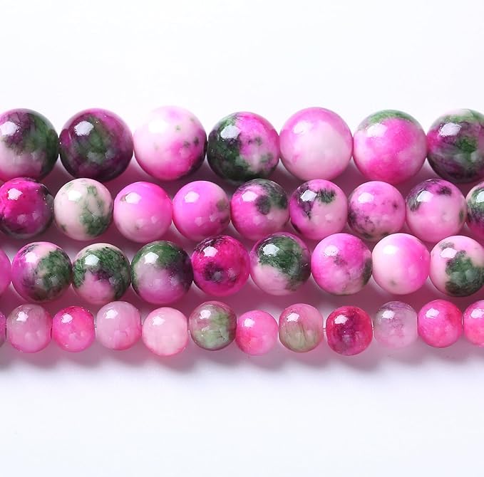 10MM 38PCS Pink Green Persian Jade Spacer Loose Beads for Jewelry Making DIY Bracelet Necklace